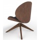 Revive Upholstered Retro Lounge Chair With Wooden Pyramid Base